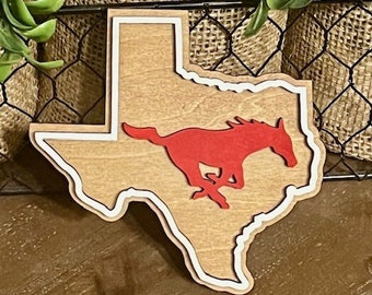 TEXAS Shaped College Logo Magnet