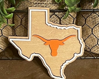 TEXAS Shape College Logo Magnet