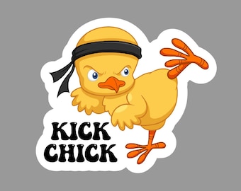 KICK CHICK Karate Sticker