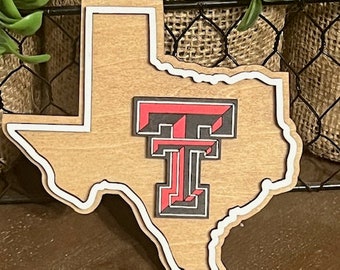 TEXAS Shape College Logo Magnet