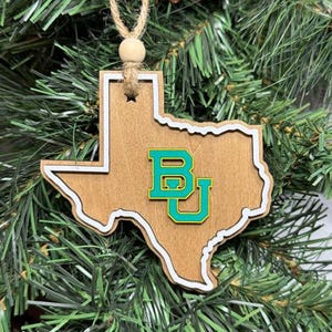 Texas College Christmas Ornament, Texas ornament, Graduation gift, College pride, Christmas gift, College alumni gift, Custom college decor