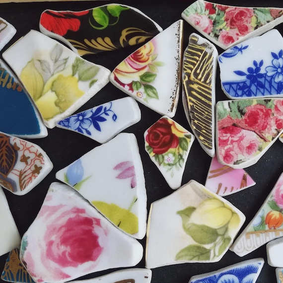 ヴィンテージ磁器の破片 0.4インチ～1.5インチ | 工芸品、モザイク