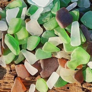 Bulk Genuine Mix color Sea Glass 0.4&quot;-0.9&quot; Lot 80-240 pcs | Genuine Beach Glass for Crafts & Jewelry | Mosaic Supplies | Real Sea Glass