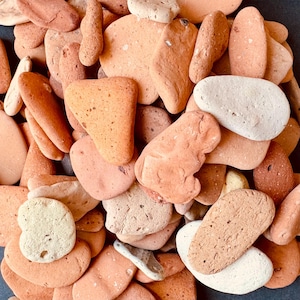 バルク海産テラコッタ破片 | ロット30～120個 ビーチブリック陶器片 | モザイク、工芸品、ジュエリー作りに最適な本物の海産陶器