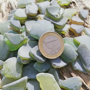 Olive Green Sea Glass Bulk Lot | Genuine Beach Glass 50-200 Pieces | Real Sea Glass for Jewelry Making, Crafts & Wedding Decor