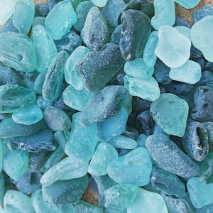 Teal Turquoise Sea Glass Bulk 40-160 Pcs | Genuine Light Blue Sea Glass 0.4&quot;-1&quot; | Real Beach Glass from Black Sea for Crafts & Jewelry