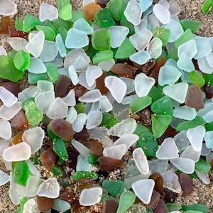 Tiny Sea Glass Bulk Lot 100–500 pcs| Genuine Small Mosaic Sea Glass 0.12&quot;-0.4&quot; |Real Beach Glass Mix color for Crafts & Jewelry