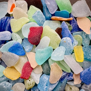 Rare Real Sea Glass Lot 20–80pcs | Authentic surf tumbled glass Multicolor Mosaic Sea Glass 0.4&quot;–0.9&quot; for Jewelry, Resin & Crafts