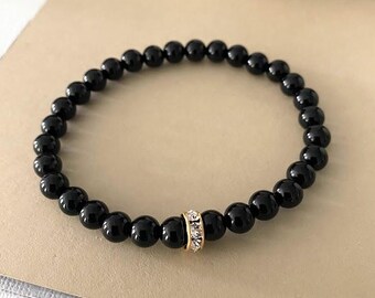 オニキス ブラックビーズ ブレスレット セット ブラックオニキスブレスレットセット • ビーズブレスレットスタック