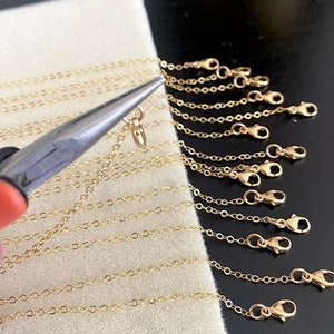 Replacement Necklace Chain, 14k Gold Filled or Sterling Silver, Extra Finished Chain, Custom Chain for Pendant, Dainty Lobster Clasp Chain