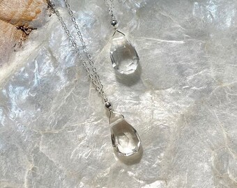 Clear Quartz Pendant Necklace, Anxiety Relief Crystal, Clear Crystal Quartz Necklace, Quartz Jewelry, Healing Crystal