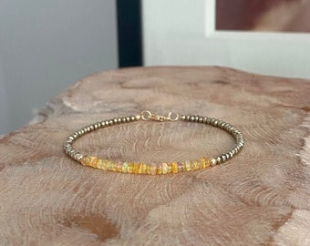Beaded Ethiopian Welo Fire Opal Bracelet Gold, Gemstone Stack Bracelet, Opal Jewelry
