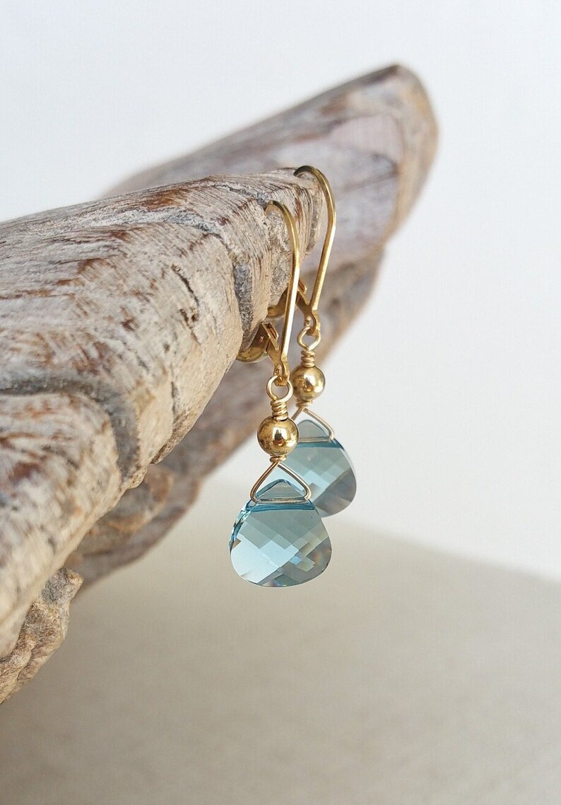 Aquamarine Earrings, March Birthstone, Aquamarine Jewelry, March Birthday, Aquamarine Drop Dangle, Best Gifts for Her, Handmade Jewelry 