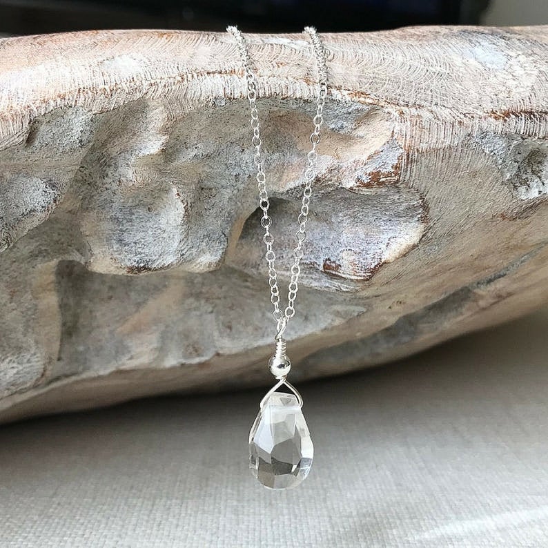 Crystal Quartz Necklace Anxiety Relief Crystal Clear Quartz - Etsy