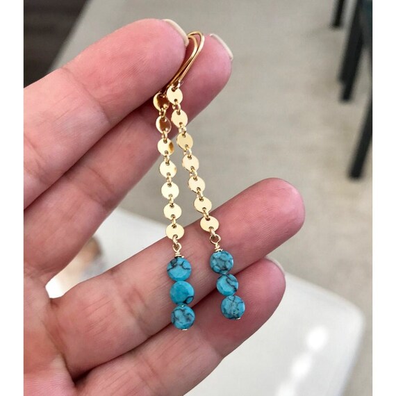 14k Gold-plated Colorful Beaded Drop and Coin Chain Drop Necklace 14k Gold-plated Colorful Beaded Drop and Coin Chain Drop Necklace