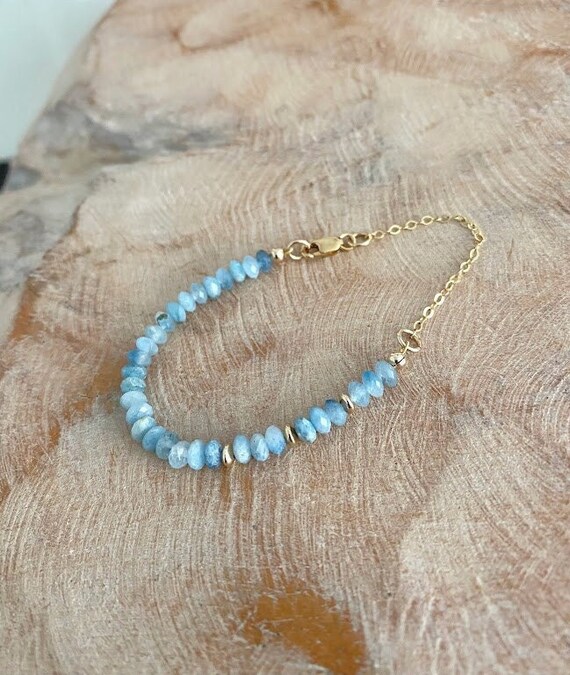 Aquamarine stone deals bracelet