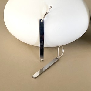 Silber Bar Ohrringe, lange minimalistische Ohrringe, Edelstahl Ohrringe, leichtes Schmuck für jeden Tag