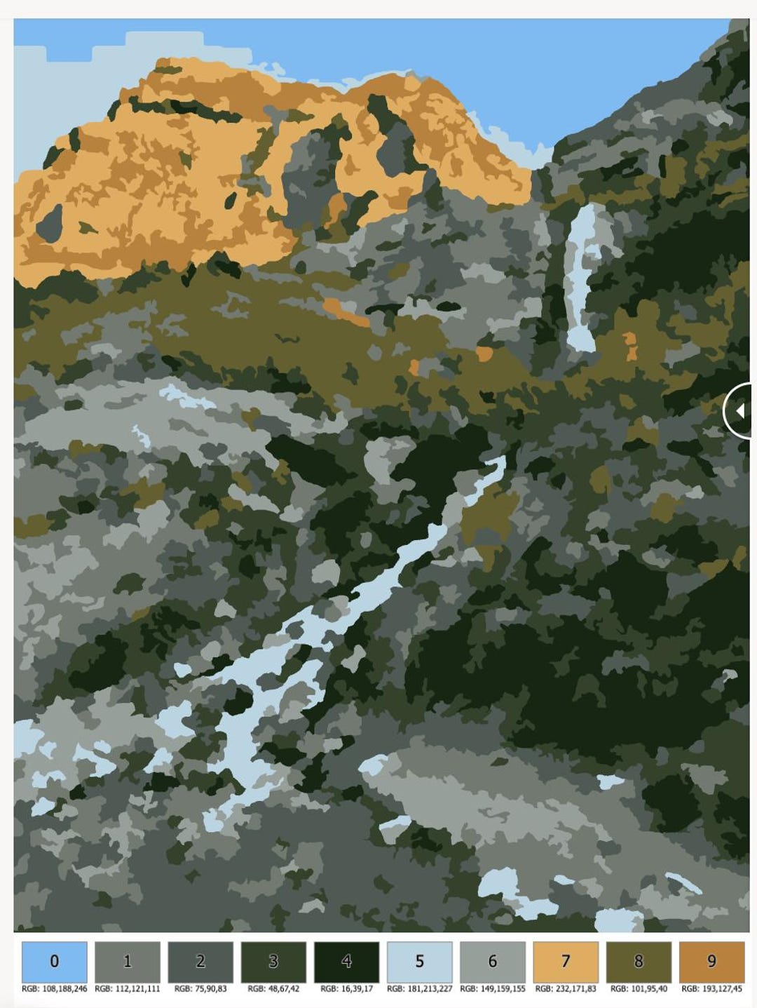 Bridal Veil Falls Color by Numbers Printable | Digital Download - Etsy