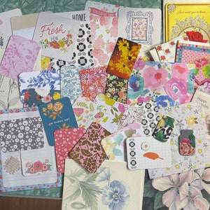 Lot mixte de 40+ pcs FLORAL Éphémère, Cartes, Défères | Journal indésirable | Bullet Journal | Fournitures de scrapbook | Durée de vie du projet | Cartes vintage