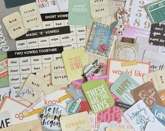 Vintage Text Ephemera Pack: Flashcards, Fonts, Scrapbook Supplies