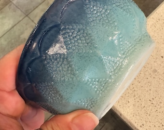 Vintage Fire King Kimberly Cereal Bowl: Ombre Blue Milk Glass MCM