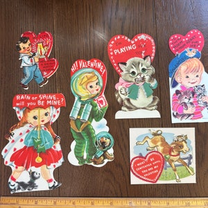 LIVRAISON GRATUITE - vintage floquée ou scintillante de luxe, grandes cartes fantaisie pour la Saint-Valentin vendues séparément Découpes mignonnes rétro éphémères romantique salle de classe