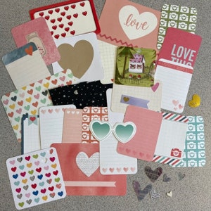 HEARTS Mixed Ephemera | Flashcards | Junk Journal Ephemera | Bullet Journal | Scrapbook Supplies | Project Life | Diecuts