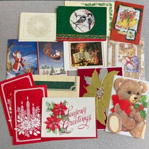 Lot de 15 cartes de Noël inutilisées | Junk Journal Ephemera | | Bullet Journal | de fournitures Scrapbook | de vie du projet Cartes vintage