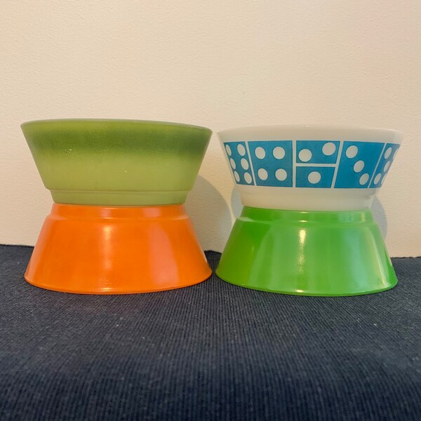 Vintage Fire~King Cereal Bowls, 4 patterns/colours available, ovenware, made in USA, measure 5” in diameter & 2” tall.