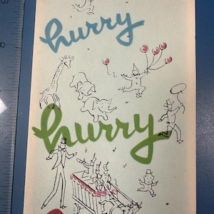 LIVRAISON GRATUITE : carte de voeux de guérison vintage fanfare de cirque inutilisé | Éphémères | Album | Lettre | Correspondant | Papeterie