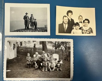 Vintage 1950s Family Photos: Authentic Black & White Photography (Lot of 3)