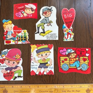LIVRAISON GRATUITE - Cartes de Saint-Valentin vintage garçon/enfants vendues séparément Découpes mignon journal rétro éphémères Scrapbooking salle de classe romantique