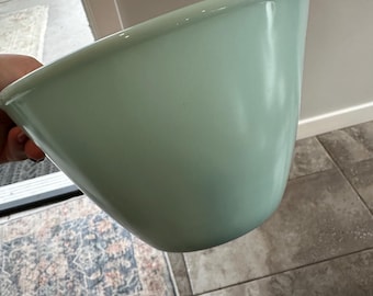 Vintage Fire King Splashpoof Bowl in Turquoise - EEEUC Tall Bowl 8.5” Diameter
