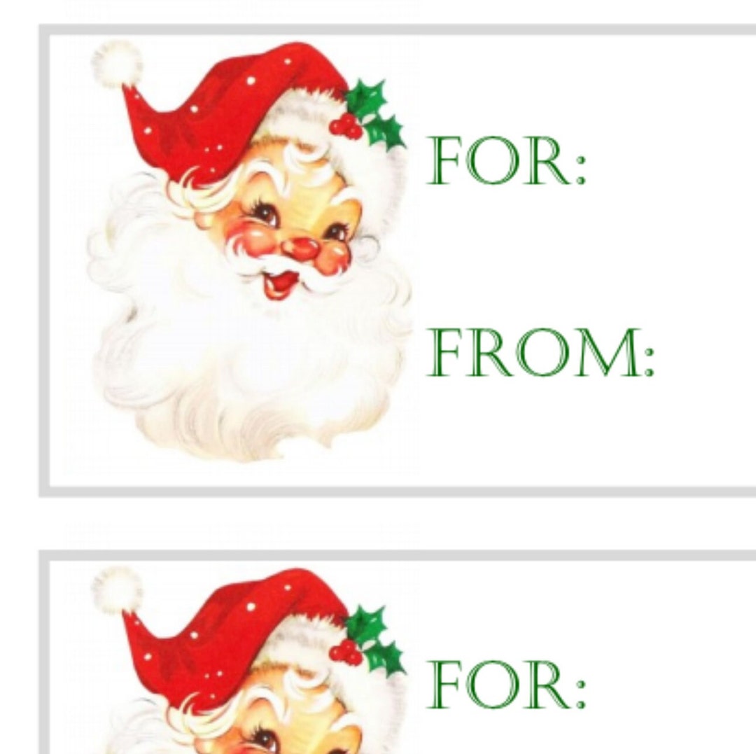 Vintage Santa Printable Gift Tags FOR/FROM Rosy Cheeks - Etsy
