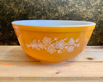 Vintage Pyrex Butterfly Gold 403 Nesting Bowl - ¡HERMOSO! Utensilios de cocina para mezclar Utensilios para horno fabricados en EE. UU.