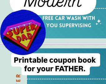 Fun Coupons for Dad: Affection, Attention, Free Pass (Printable PDF