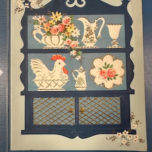 LIVRAISON GRATUITE : garde-manger vintage Message Pop-Out Kitchen Get Well carte de voeux or métallique éphémère inutilisé | Lettre| Correspondant |Papeterie Poulet