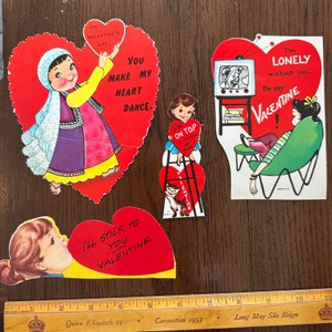 LIVRAISON GRATUITE - Vintage Girls and Women TV Dance Bubbles Cartes de la Saint-Valentin vendues séparément Découpes Mignonnes rétro éphémères salle de classe romantique