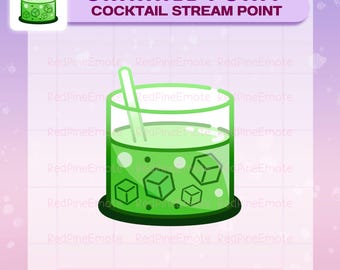 Poison Green Cocktail Emotes, Twitch Channel Point (PNG), Alcohol Sub Badge, Funny Party Emoji