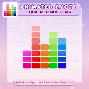 Animierter Balancer Emote, DJ Musik Bar Emote Discord, Regenbogen Palette Sound Wave Twitch Channel Point Icon, Party Stream Overlay Reward GIF