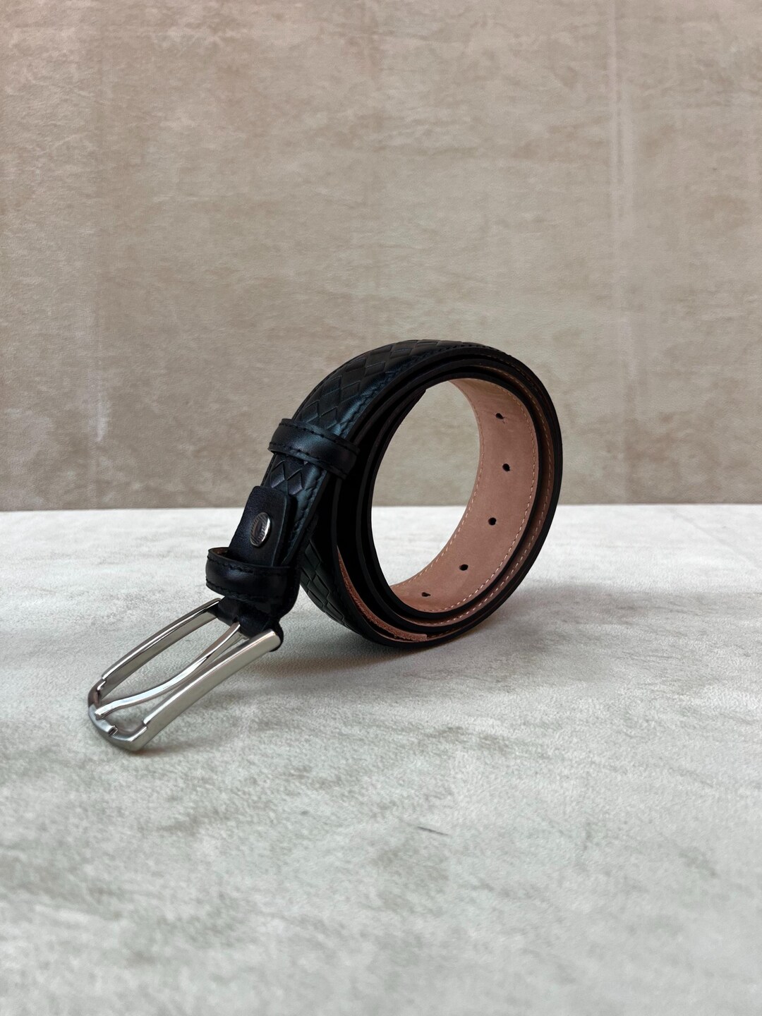 Handmade Braided Leather Belt w/ Silver buckle Buy Brown Braided Western Belt With Silver Buckle - Capo main image 4