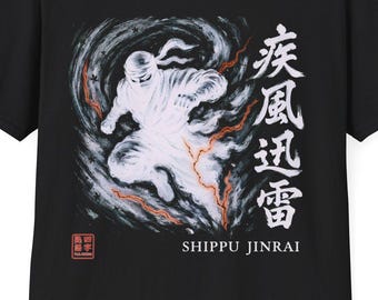 unisex soft-style t-shirt Ninja Spirit Lightning Strike (SHIPPU JINRAI) Japanese T-shirt (Inversion)