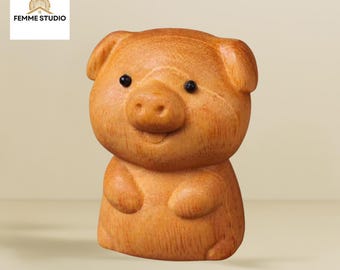 Hand-Carved Boxwood Zodiac Animal – Tiger, Mouse, Rabbit Wenwan Ornament Gift