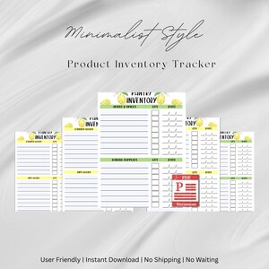 Product Inventory PDF List, Small Business Inventory Tracker, Material Inventory Template, Small Business Stock Manager