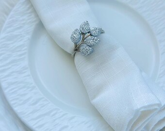 Anelli portatovaglioli in foglia d'argento, decorazioni per tavoli da matrimonio, decorazioni festive per la tavola, set da 4, 6