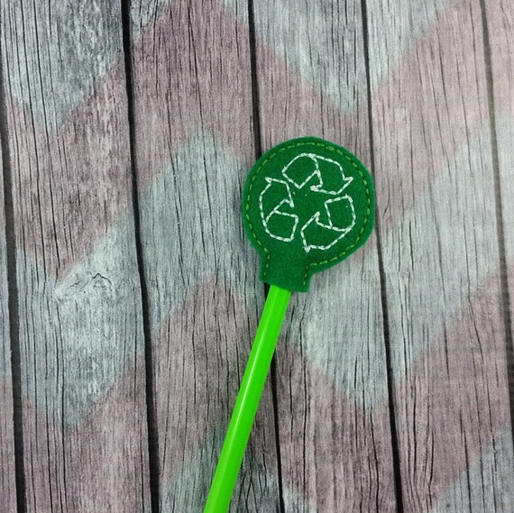 Recycle Pencil Toppers, Earth day favor, Classroom reward, non-candy prize, party favor, gift prize, holiday gift, office planner supplies Il_570xn