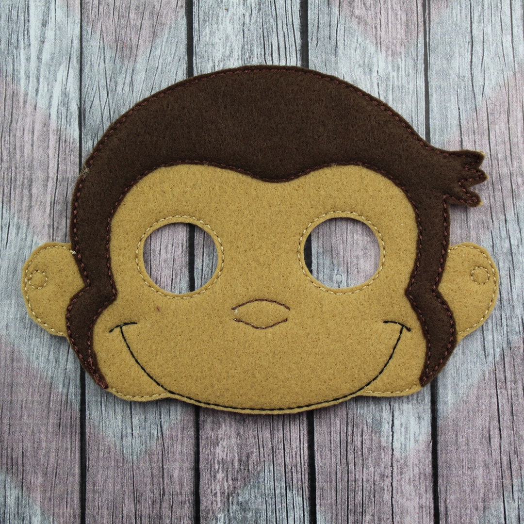 Curious Monkey Felt Mask for Kids: Get Silly This Halloween - Etsy