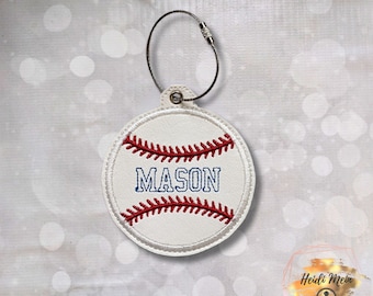 Charm porte-clés étiquette de sac de baseball, porte-clés de baseball personnalisé, étiquette de sac d'équipe de sport personnalisée