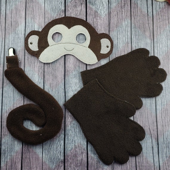 Monkey Costume Monkey Gloves Mask And Tail Ape Halloween Etsy Monkey Costume Monkey Gloves Mask And Tail Ape Halloween Etsy