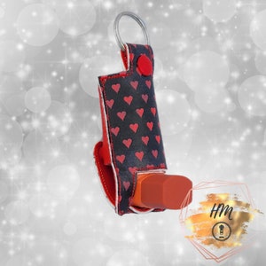 Distressed Hearts marine vinyl asthma inhaler holder keychain